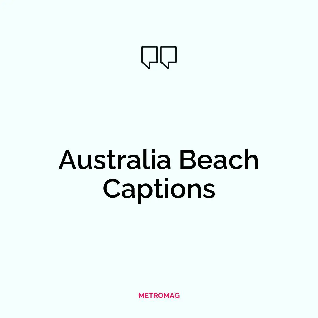 Australia Beach Captions
