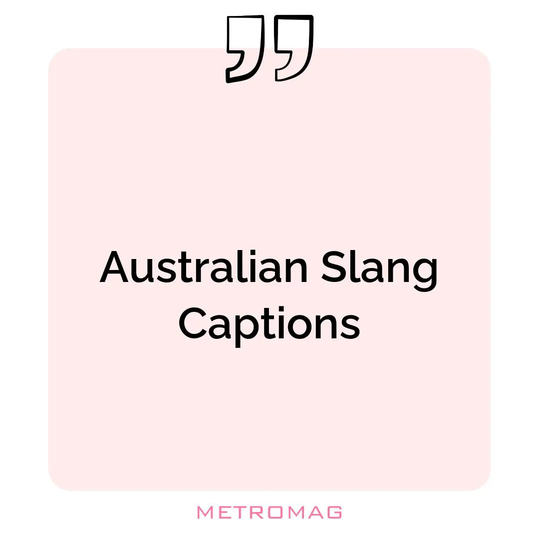 Australian Slang Captions