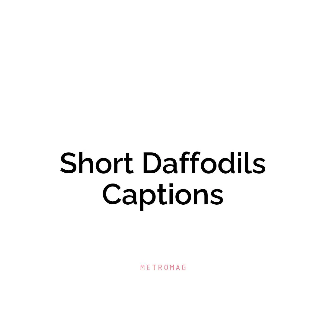 Short Daffodils Captions