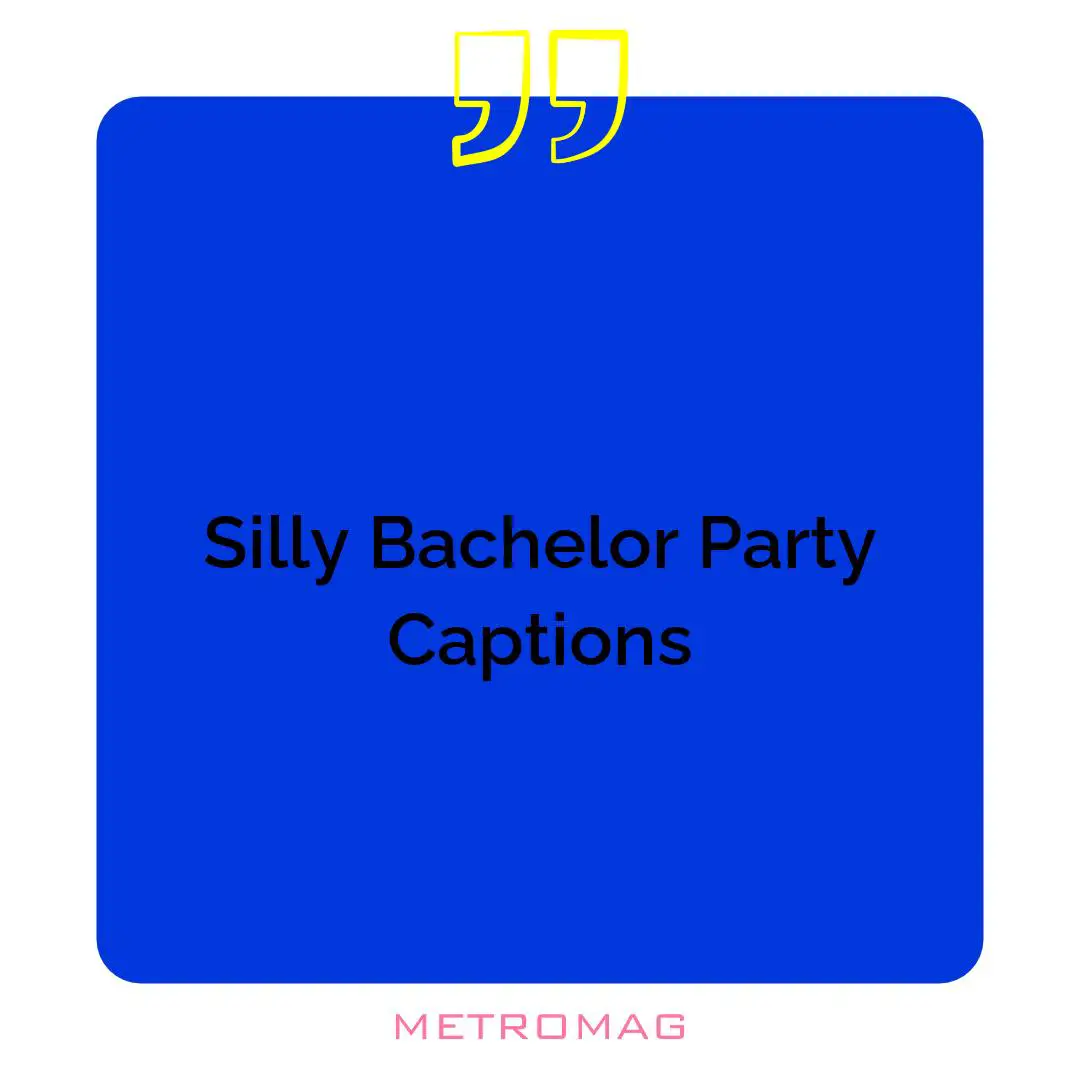 Silly Bachelor Party Captions