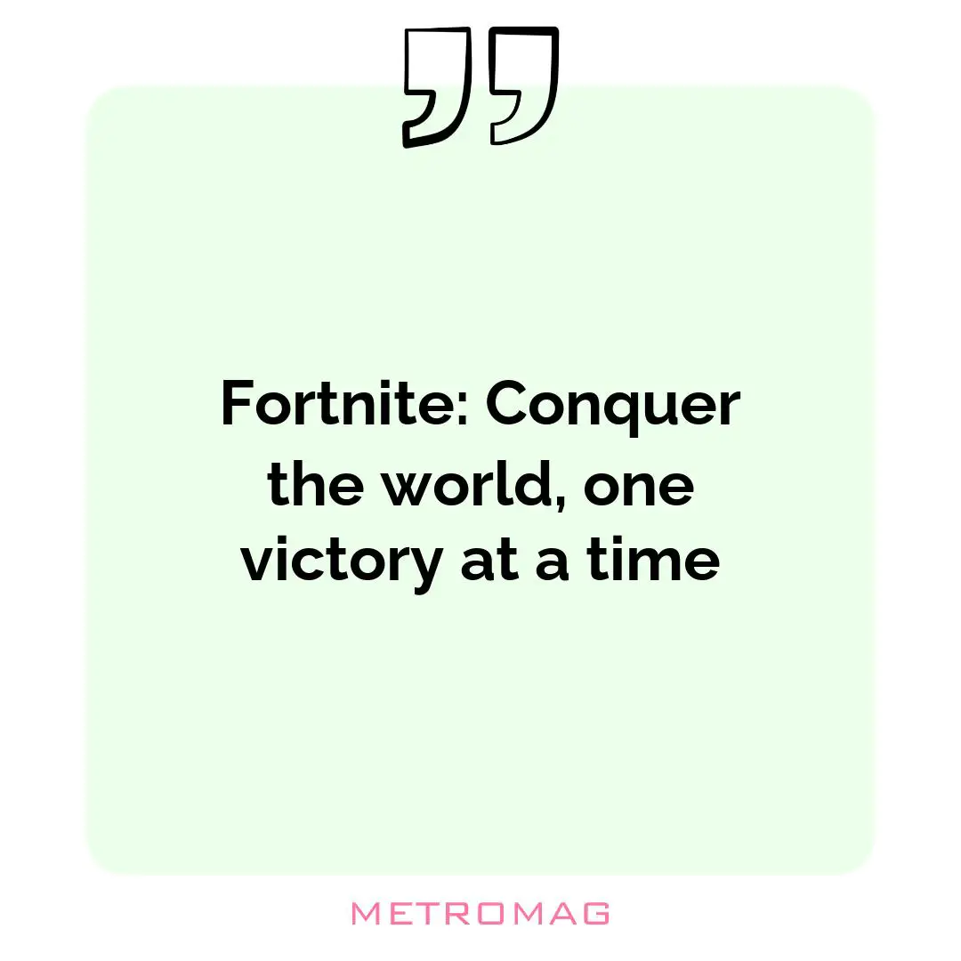 Fortnite: Conquer the world, one victory at a time