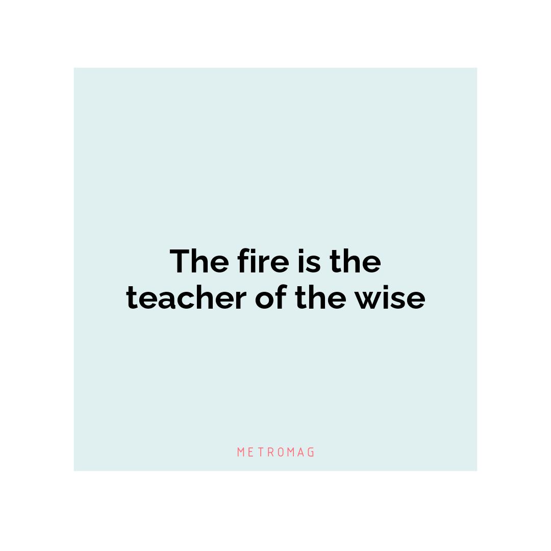 The fire is the teacher of the wise