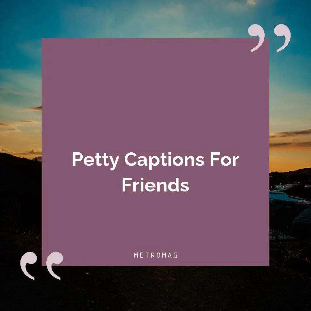 Petty Captions For Friends