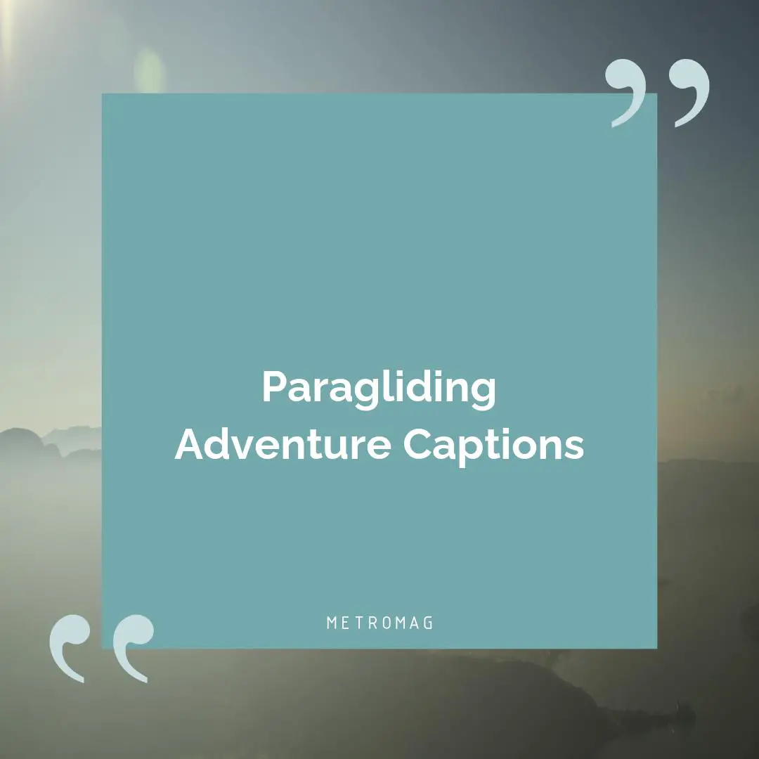 Paragliding Adventure Captions