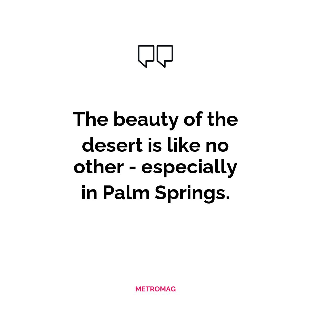 The beauty of the desert is like no other - especially in Palm Springs.