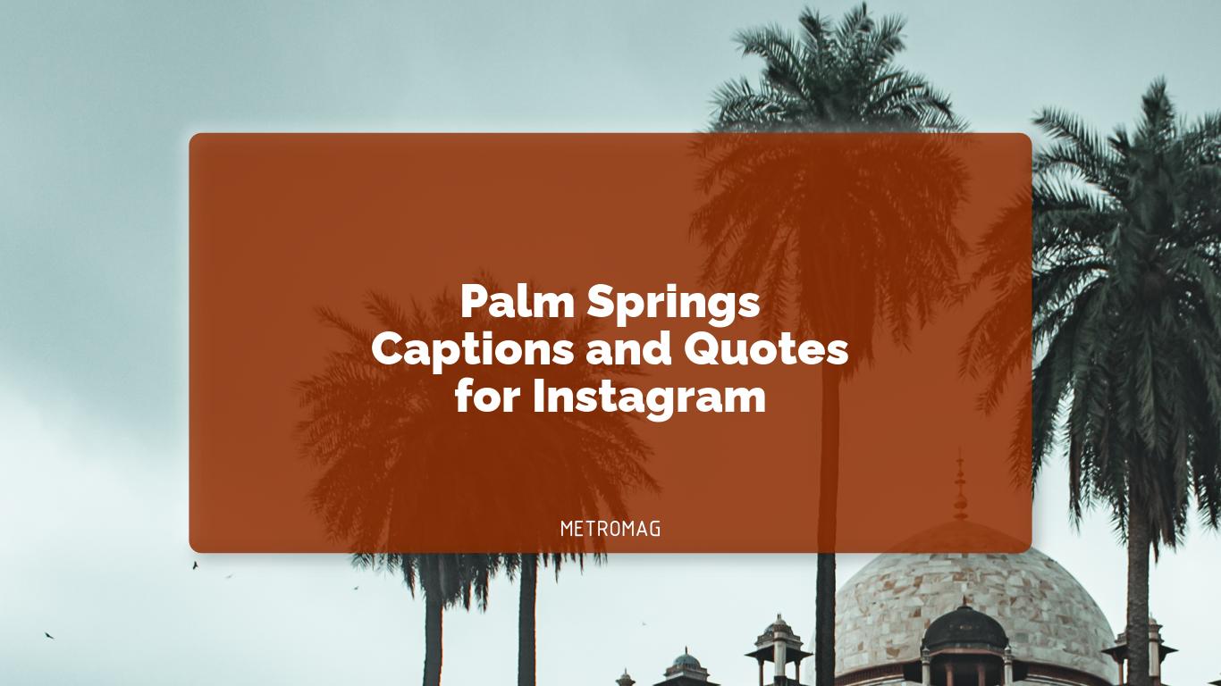 Palm Springs Captions and Quotes for Instagram