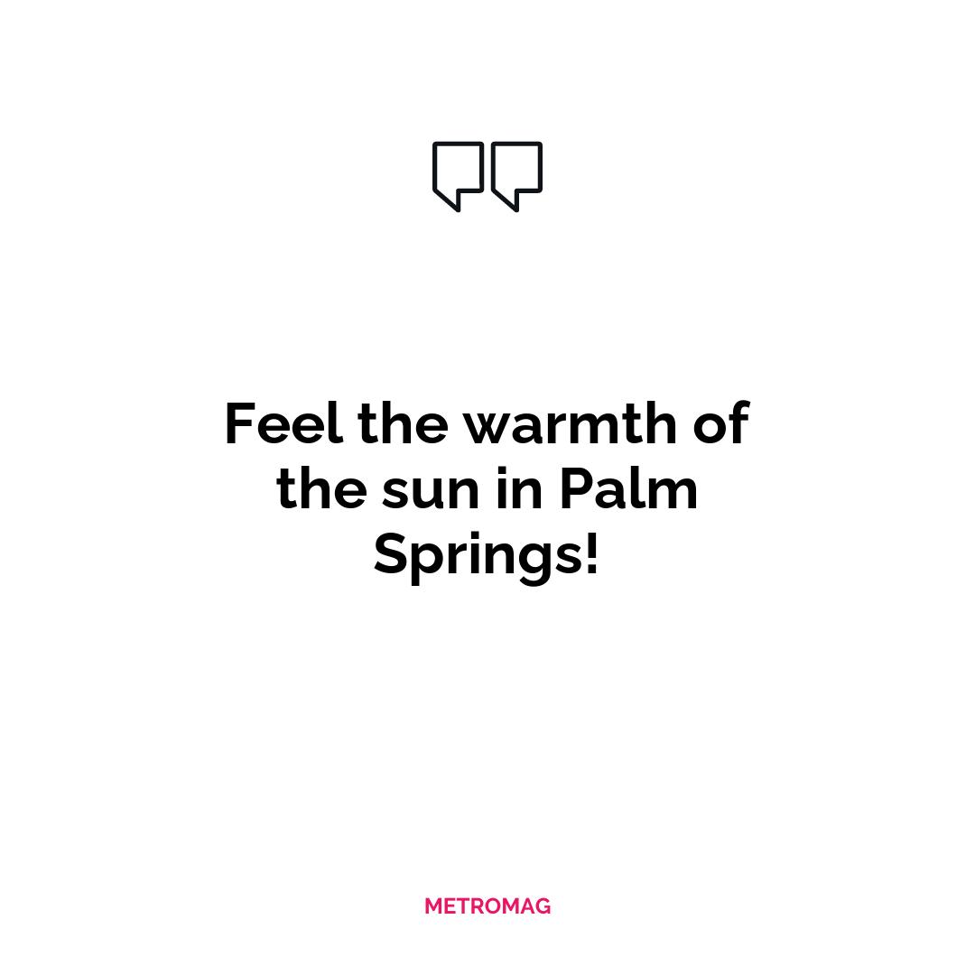 Feel the warmth of the sun in Palm Springs!
