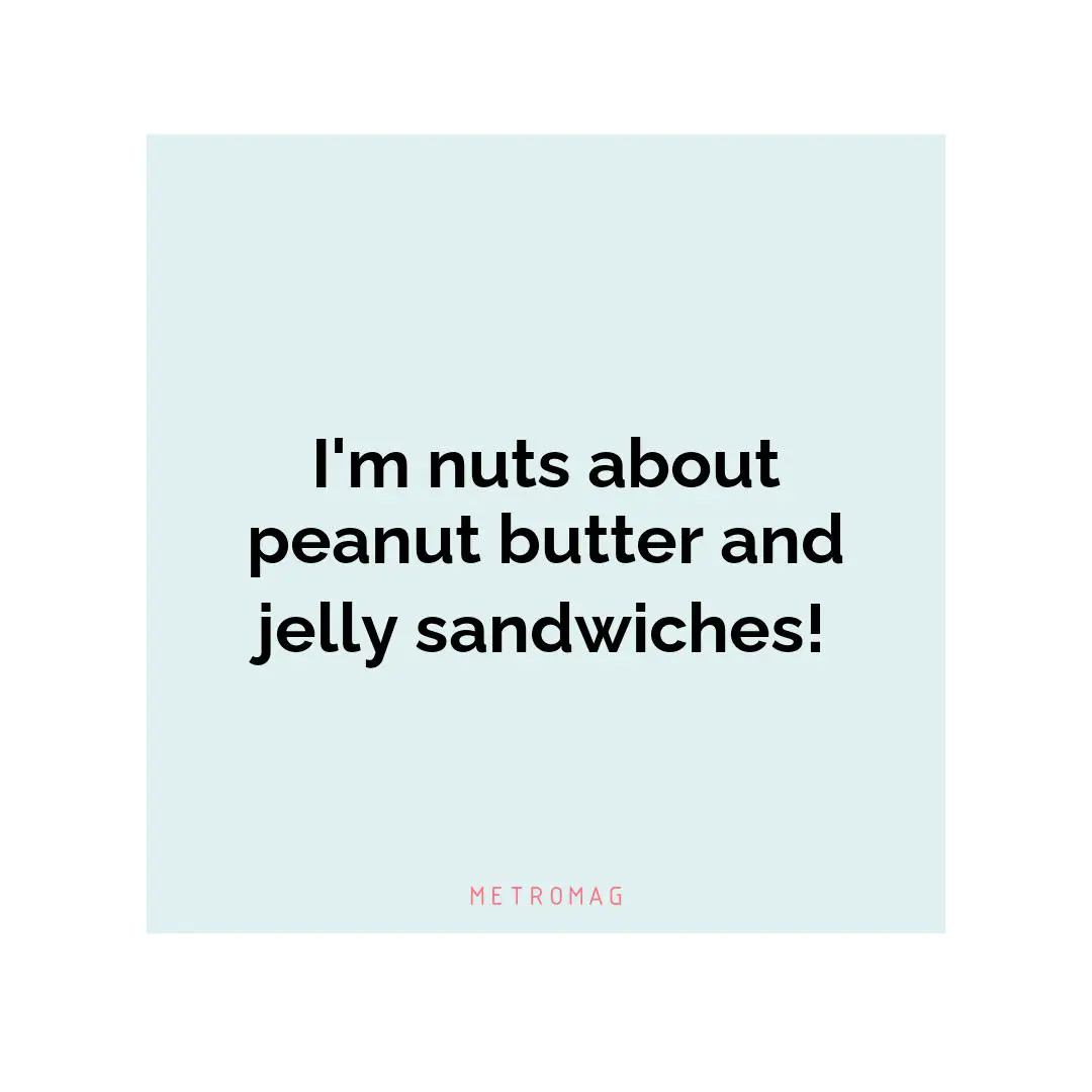 I'm nuts about peanut butter and jelly sandwiches!