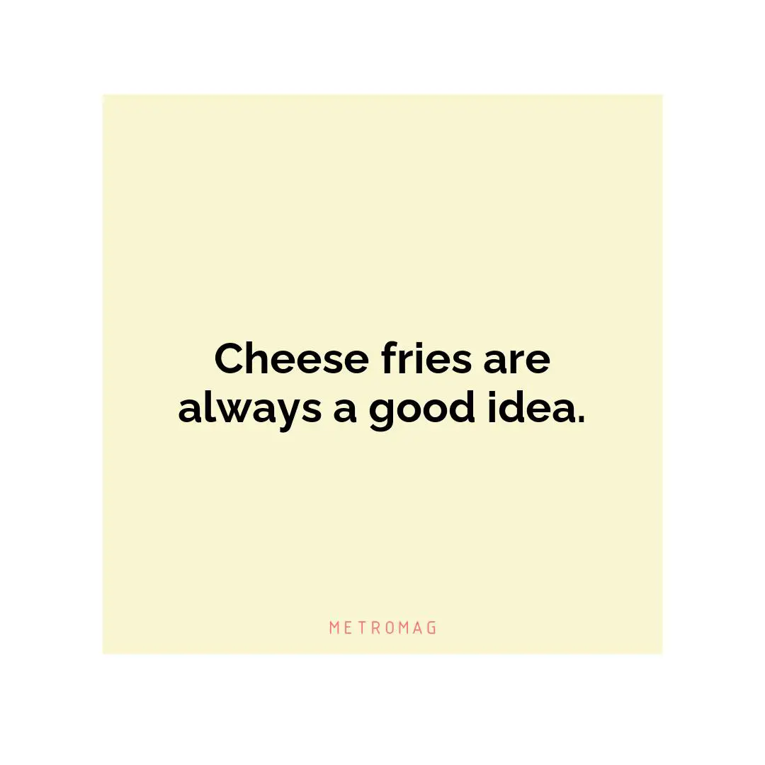 Cheese fries are always a good idea.