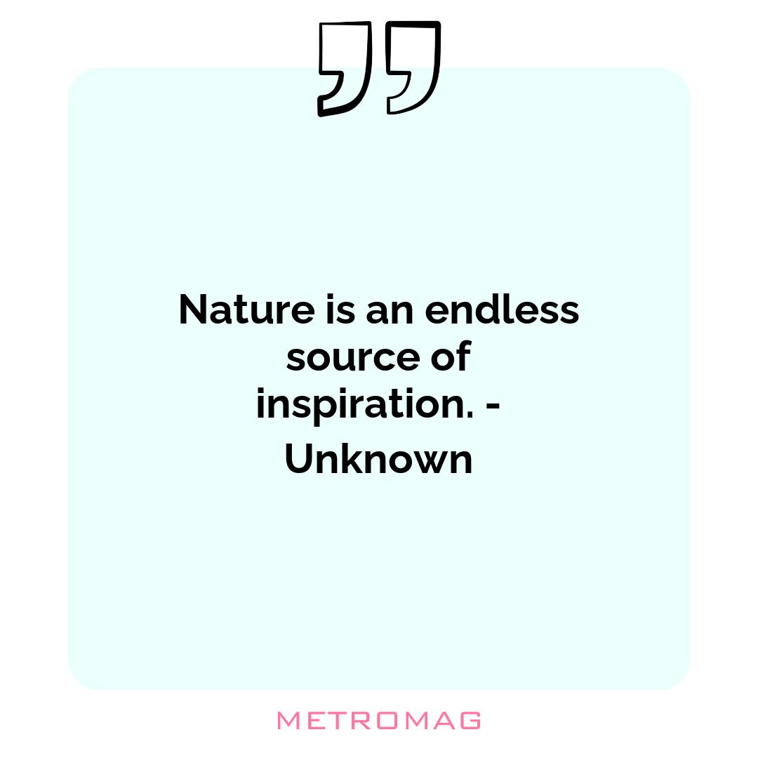 Nature is an endless source of inspiration. - Unknown