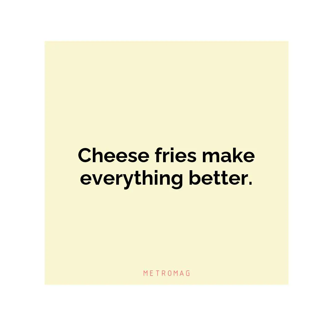 Cheese fries make everything better.