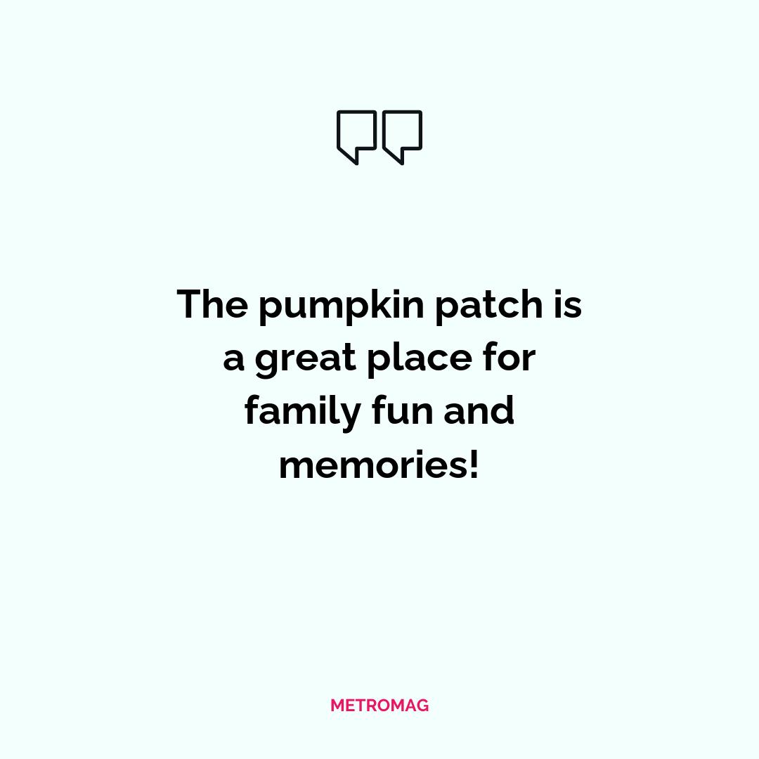 The pumpkin patch is a great place for family fun and memories!