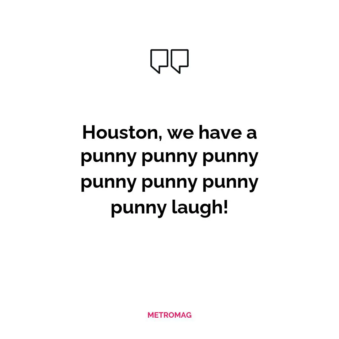Houston, we have a punny punny punny punny punny punny punny laugh!