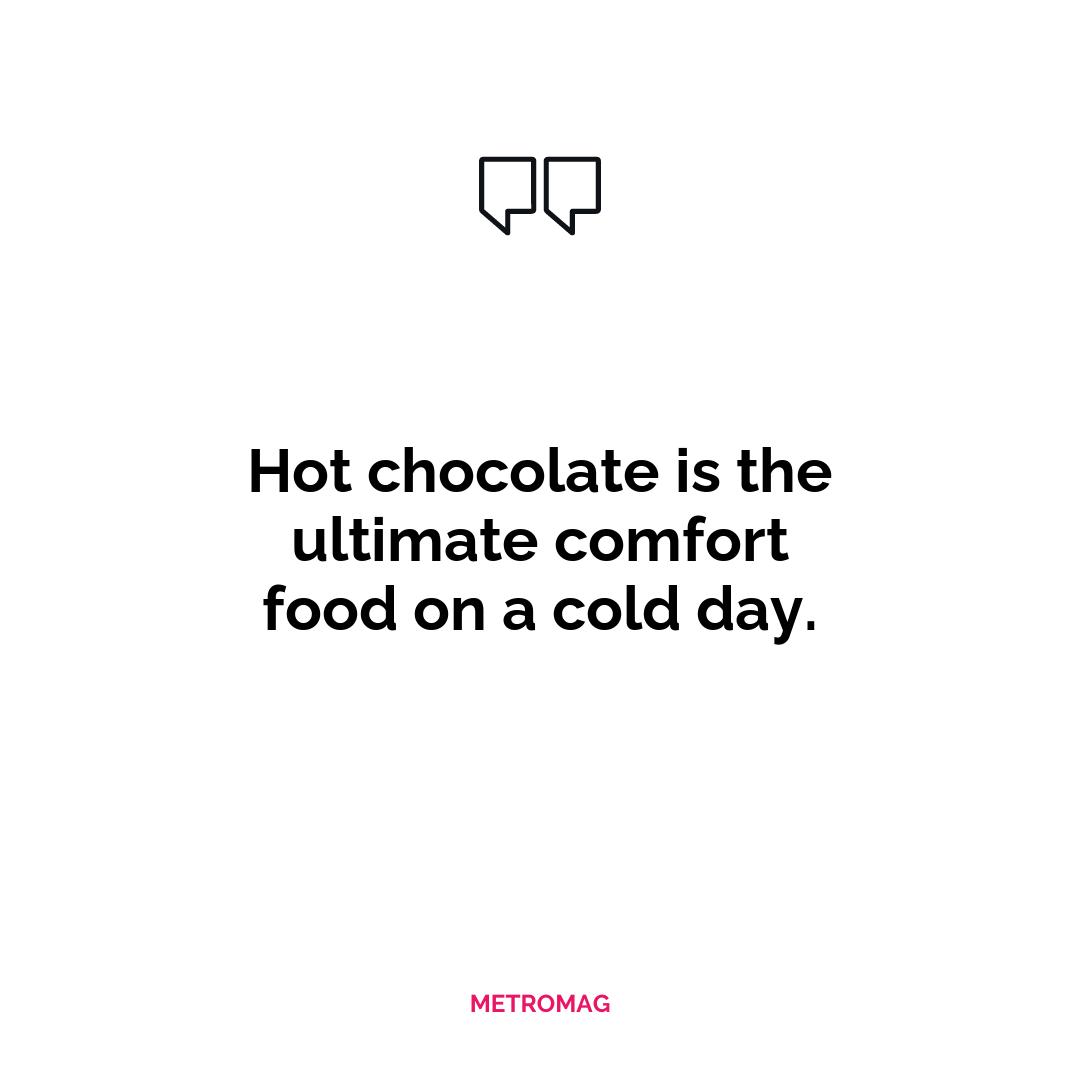 Hot chocolate is the ultimate comfort food on a cold day.