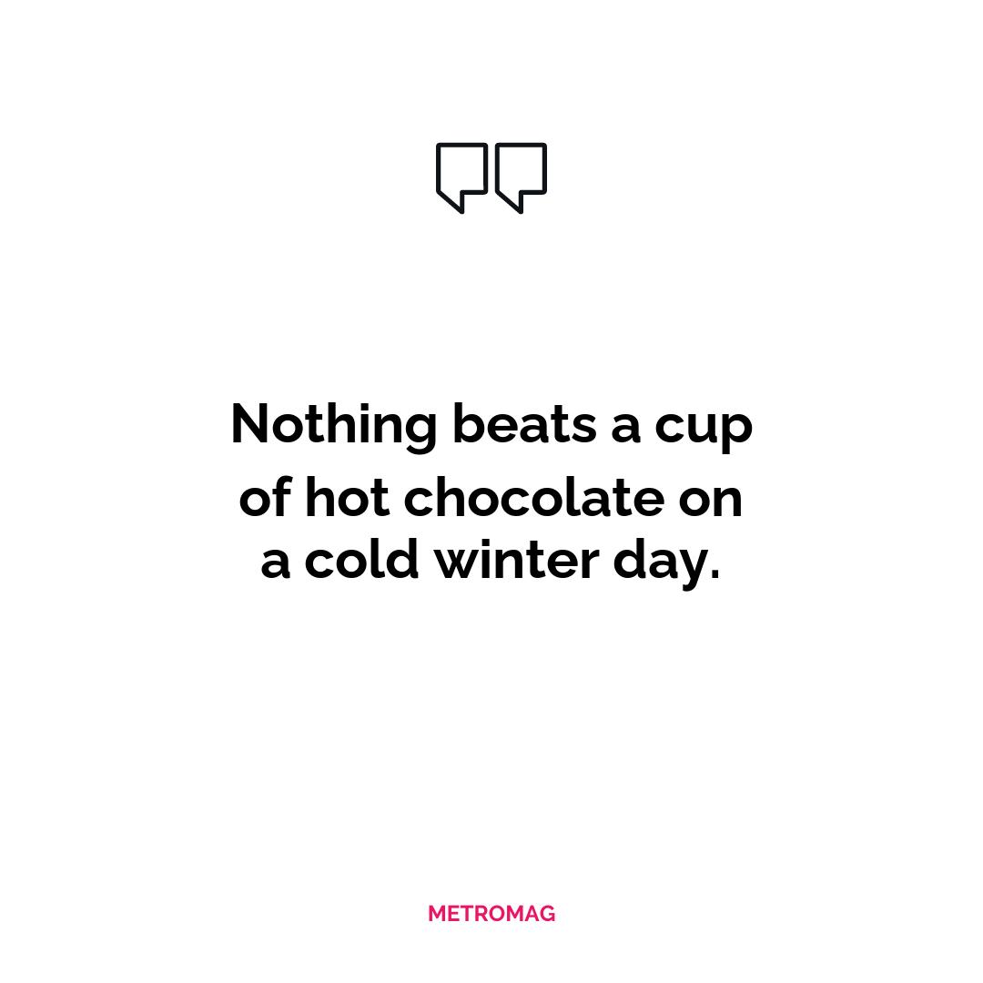 Nothing beats a cup of hot chocolate on a cold winter day.