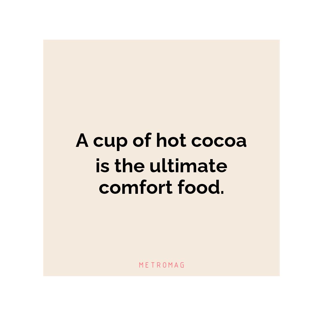 A cup of hot cocoa is the ultimate comfort food.