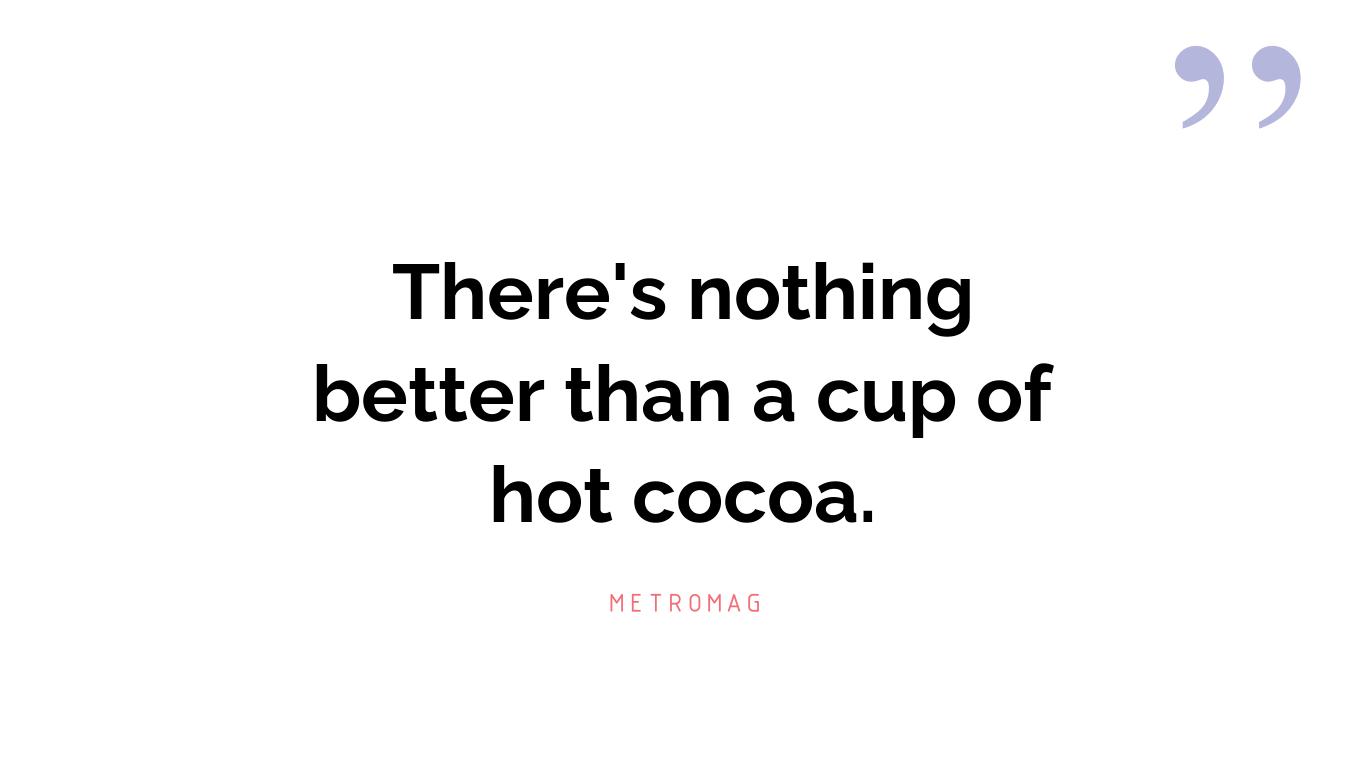 There's nothing better than a cup of hot cocoa.