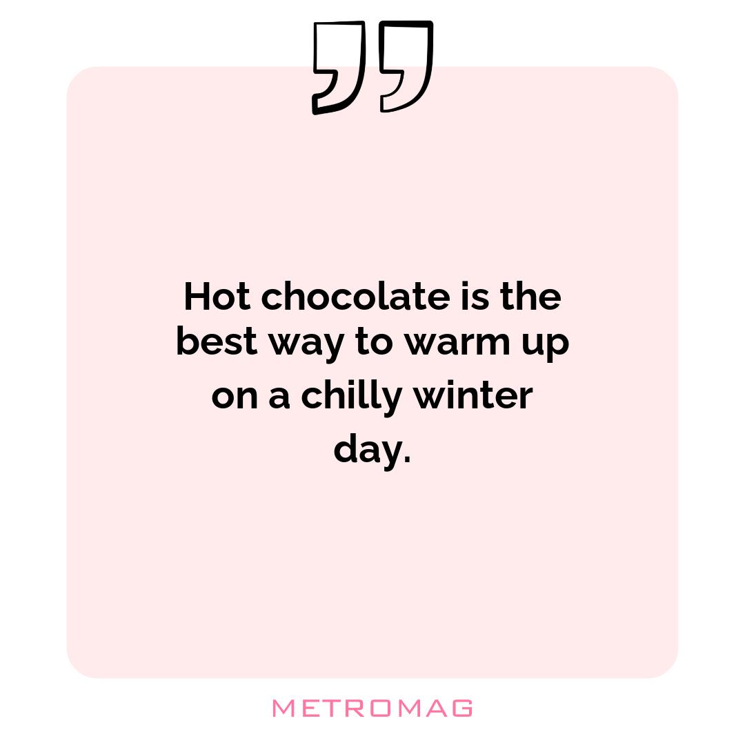 Hot chocolate is the best way to warm up on a chilly winter day.