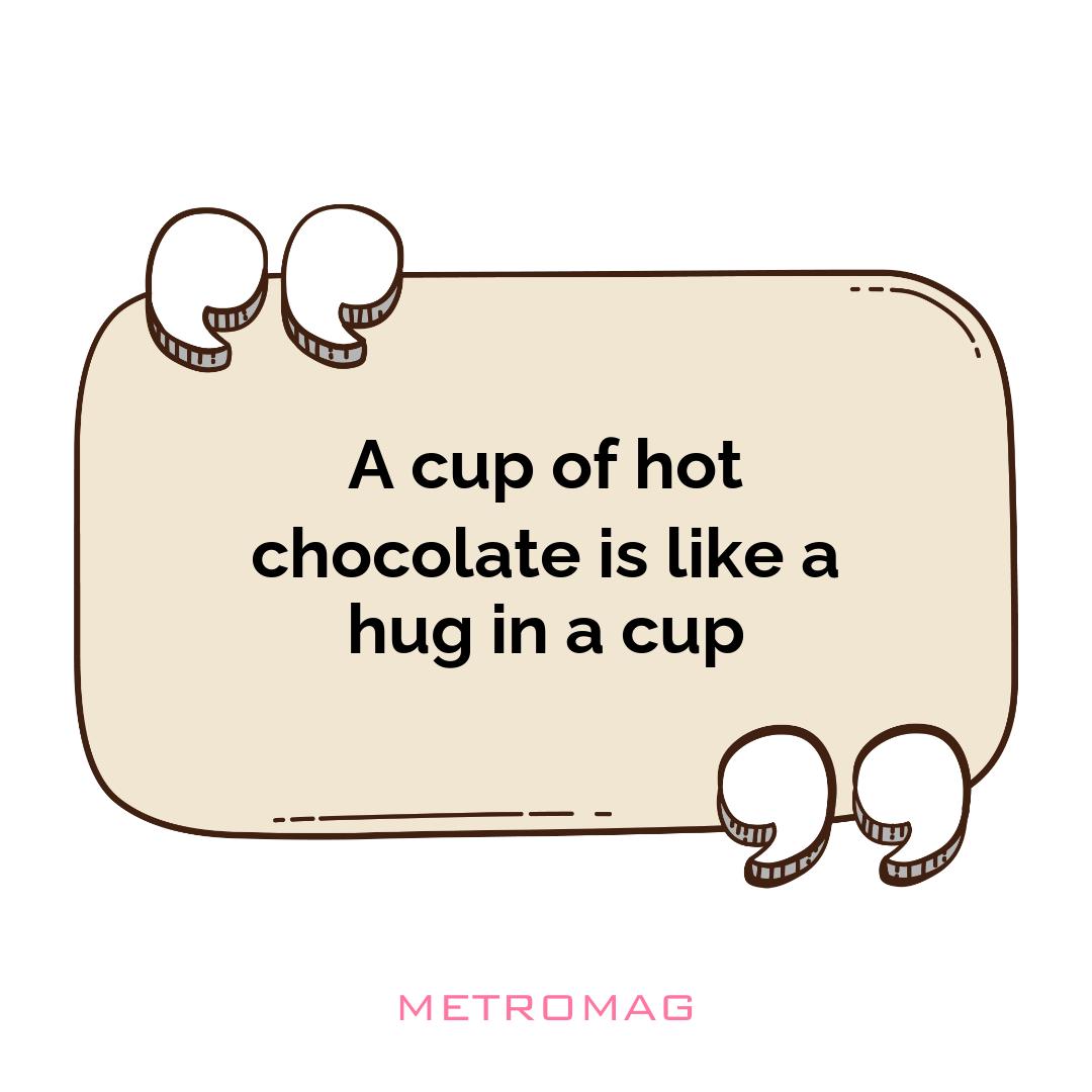 A cup of hot chocolate is like a hug in a cup