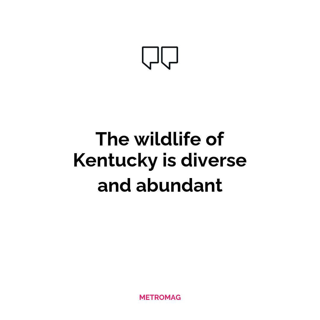 The wildlife of Kentucky is diverse and abundant
