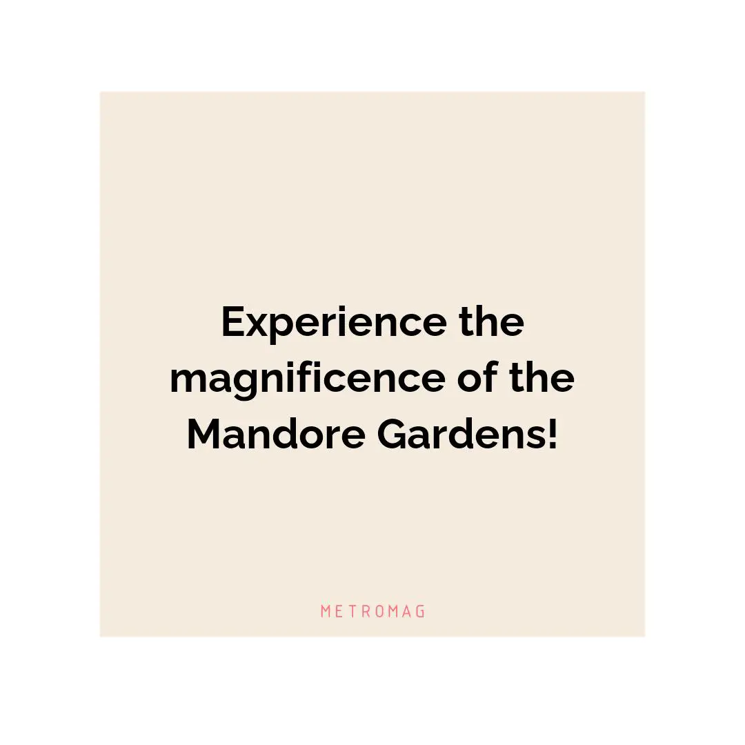 Experience the magnificence of the Mandore Gardens!