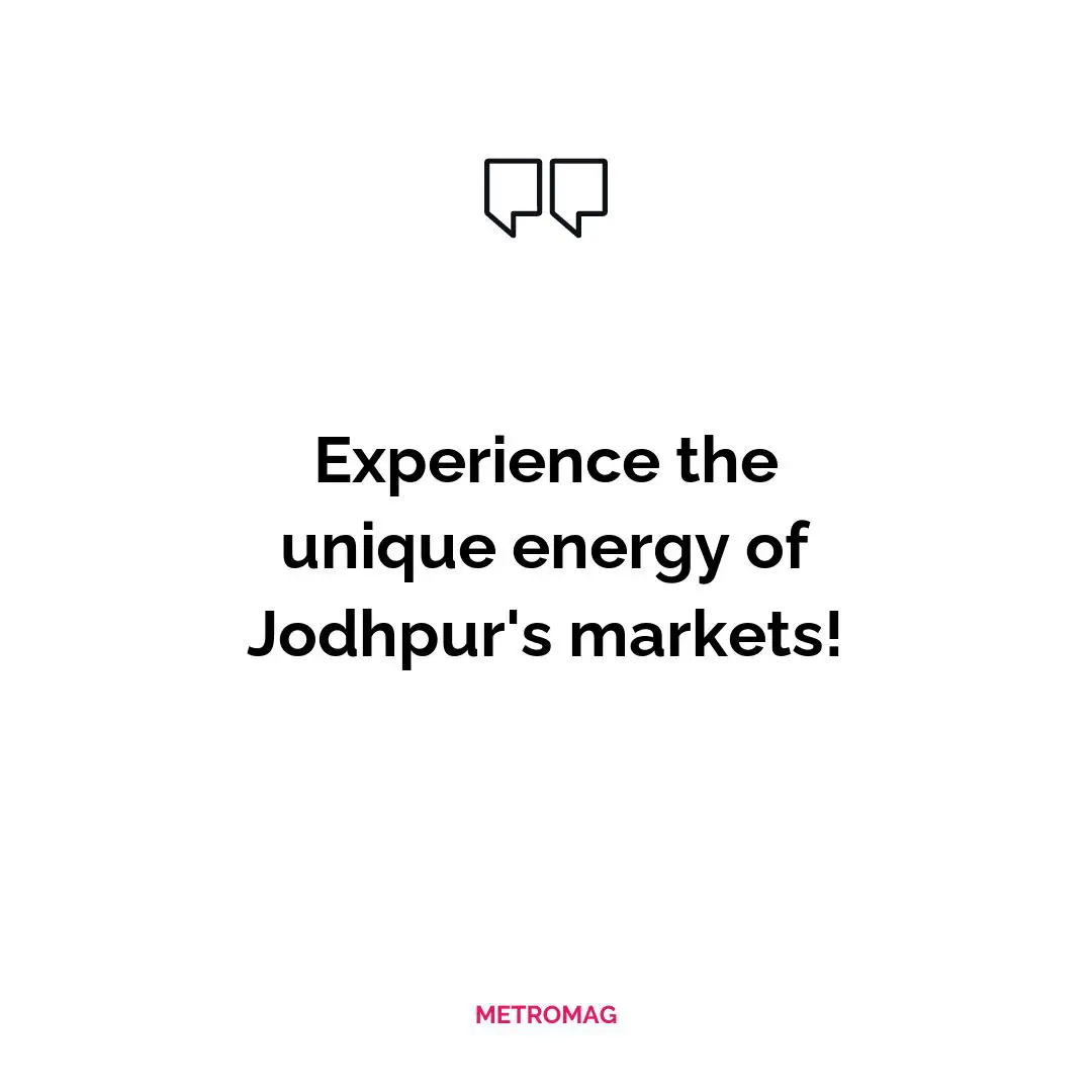 Experience the unique energy of Jodhpur's markets!