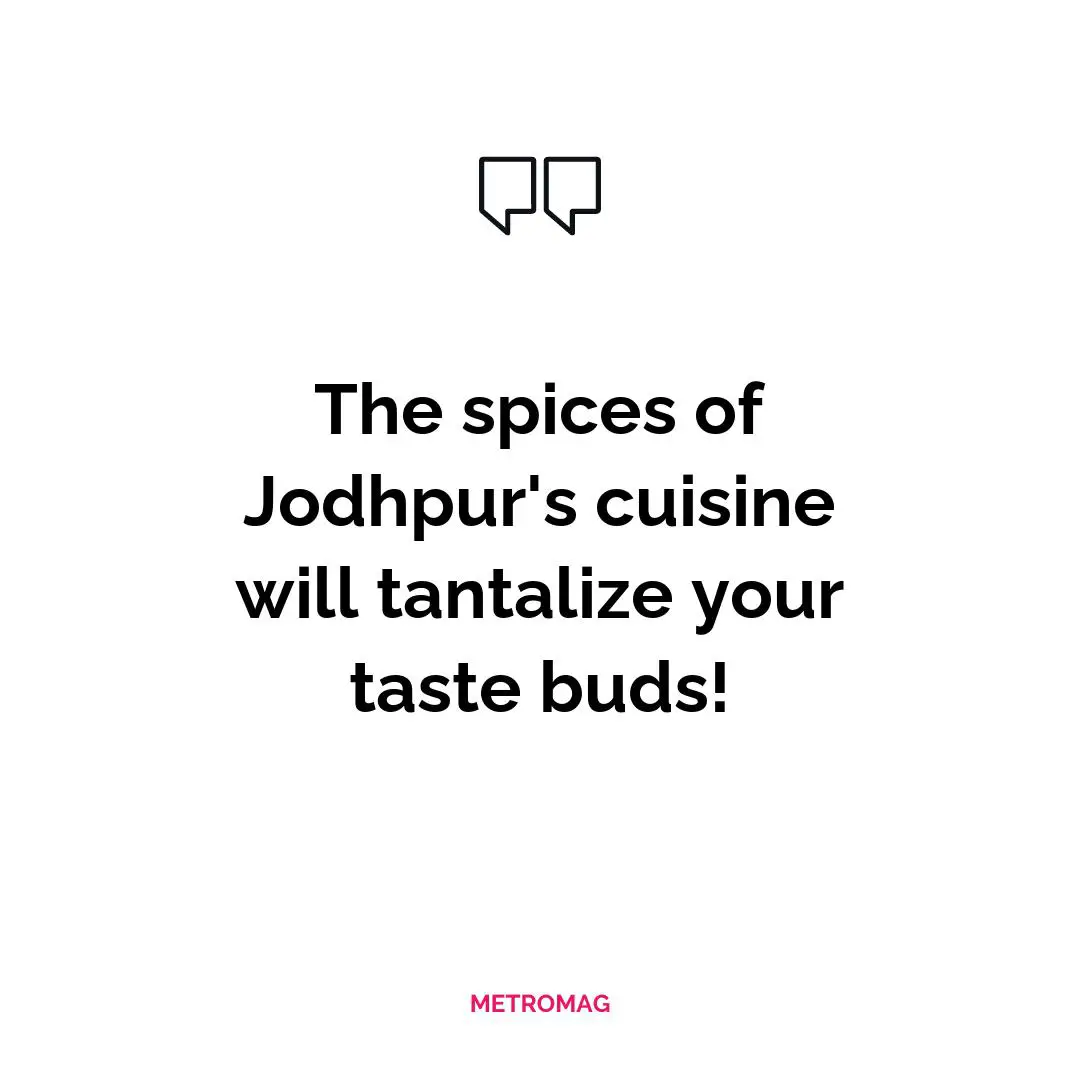 The spices of Jodhpur's cuisine will tantalize your taste buds!