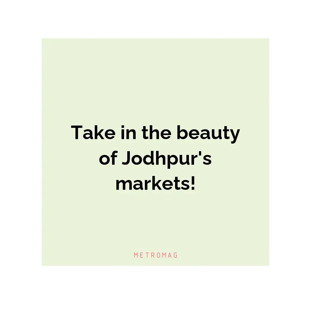 Take in the beauty of Jodhpur's markets!