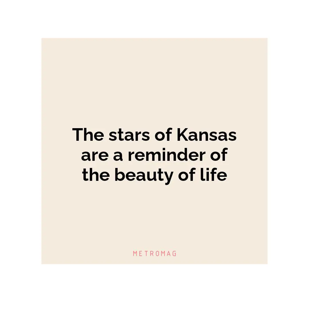 The stars of Kansas are a reminder of the beauty of life