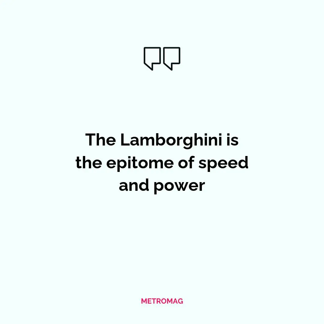 The Lamborghini is the epitome of speed and power