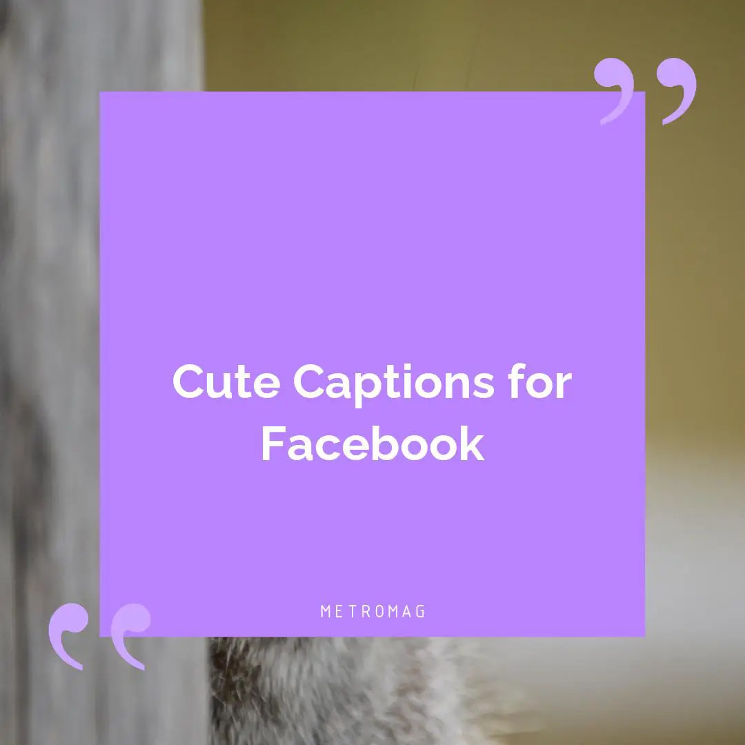 Cute Captions for Facebook