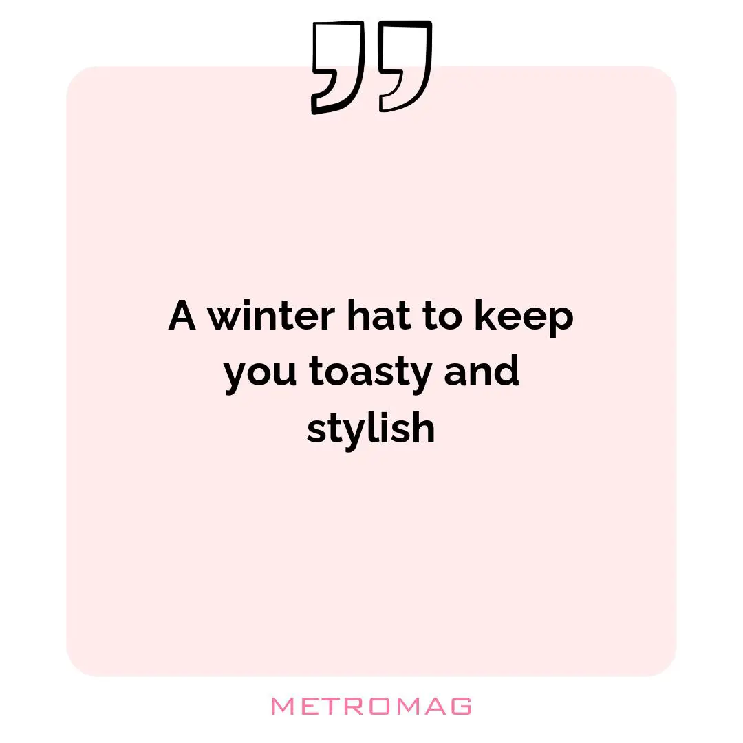 A winter hat to keep you toasty and stylish