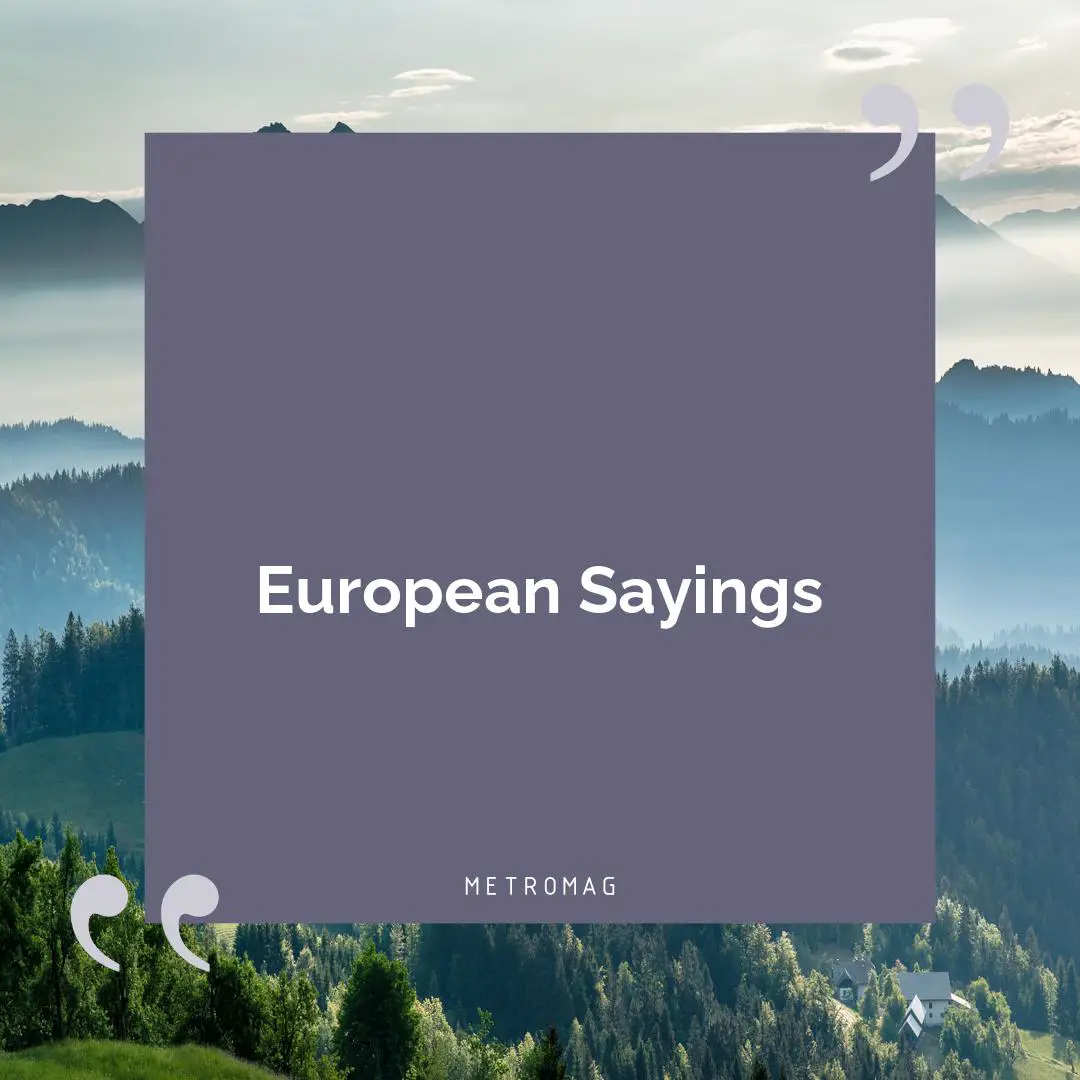 European Sayings