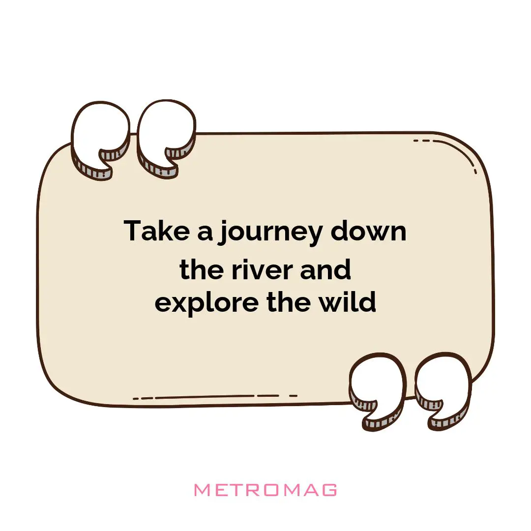 Take a journey down the river and explore the wild