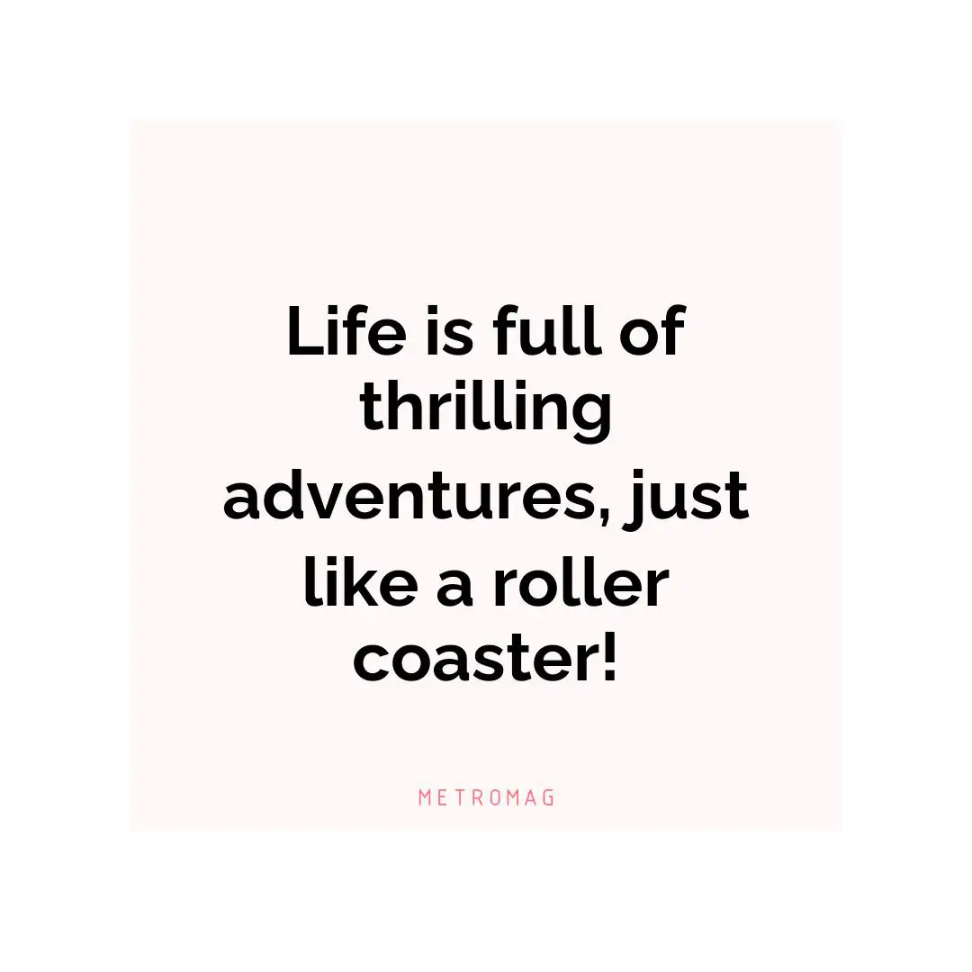Life is full of thrilling adventures, just like a roller coaster!