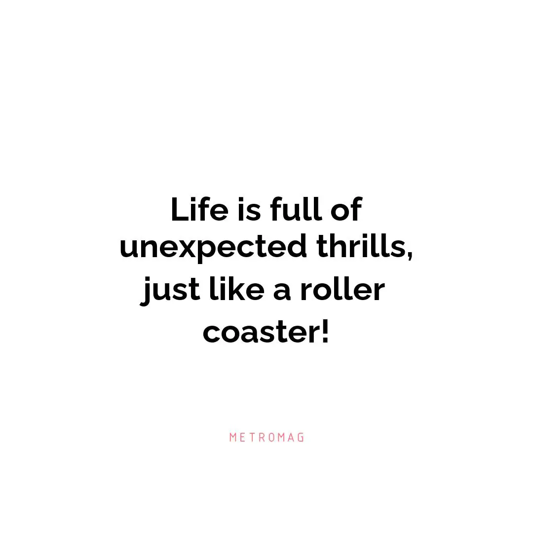 Life is full of unexpected thrills, just like a roller coaster!