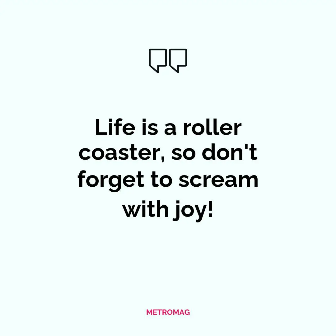 Life is a roller coaster, so don't forget to scream with joy!