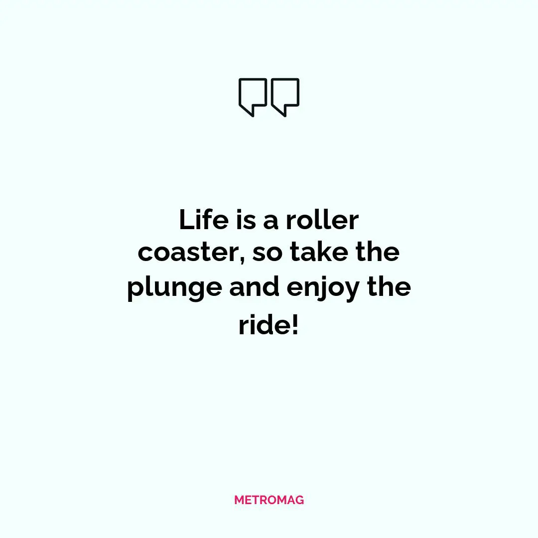 Life is a roller coaster, so take the plunge and enjoy the ride!
