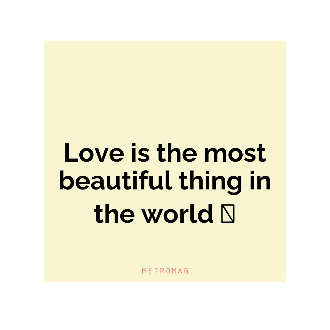 Love is the most beautiful thing in the world 💕