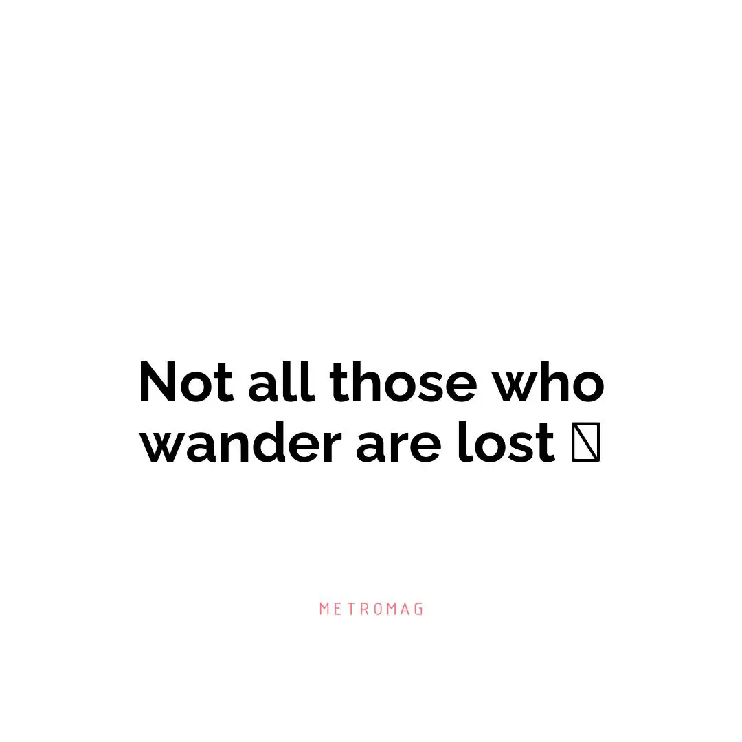 Not all those who wander are lost 🛤