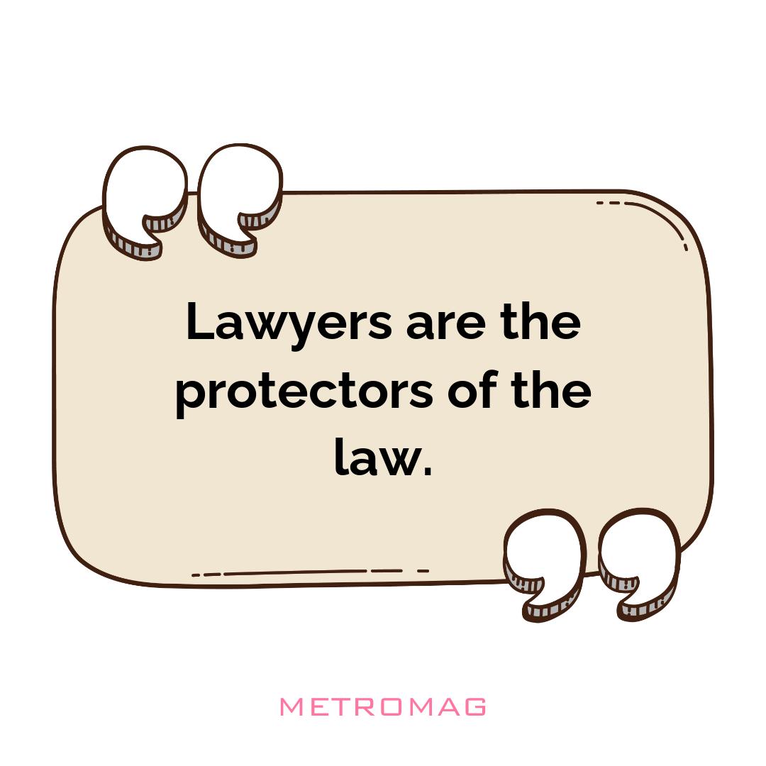 Lawyers are the protectors of the law.