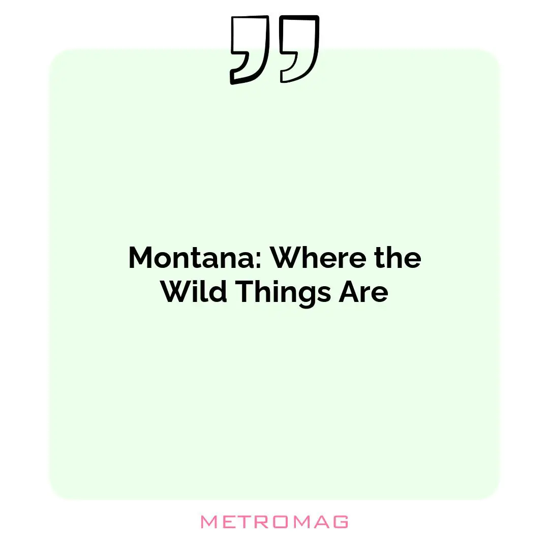 Montana: Where the Wild Things Are