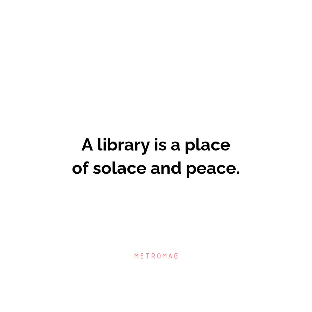 A library is a place of solace and peace.