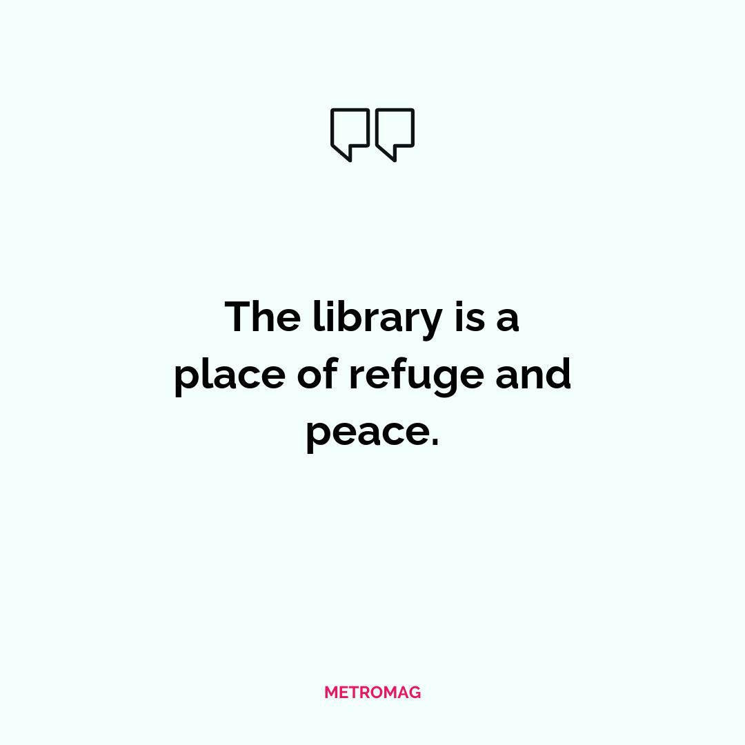 The library is a place of refuge and peace.