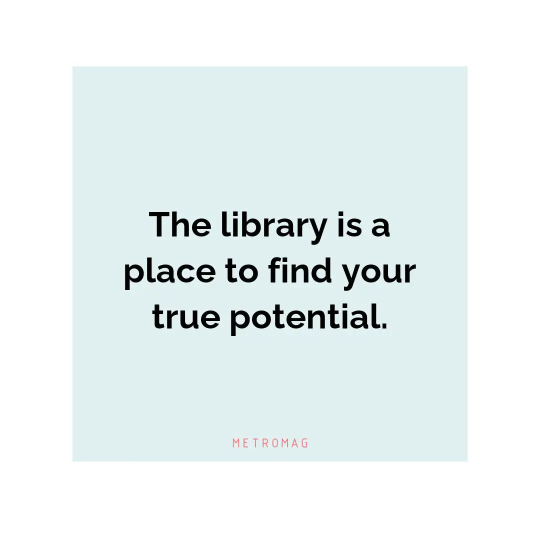 The library is a place to find your true potential.