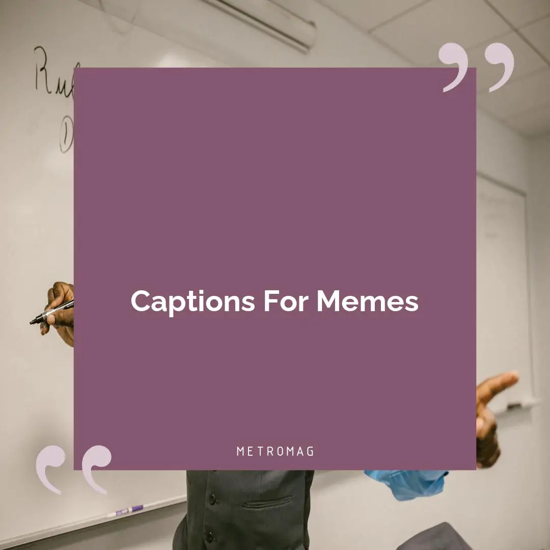 Captions For Memes