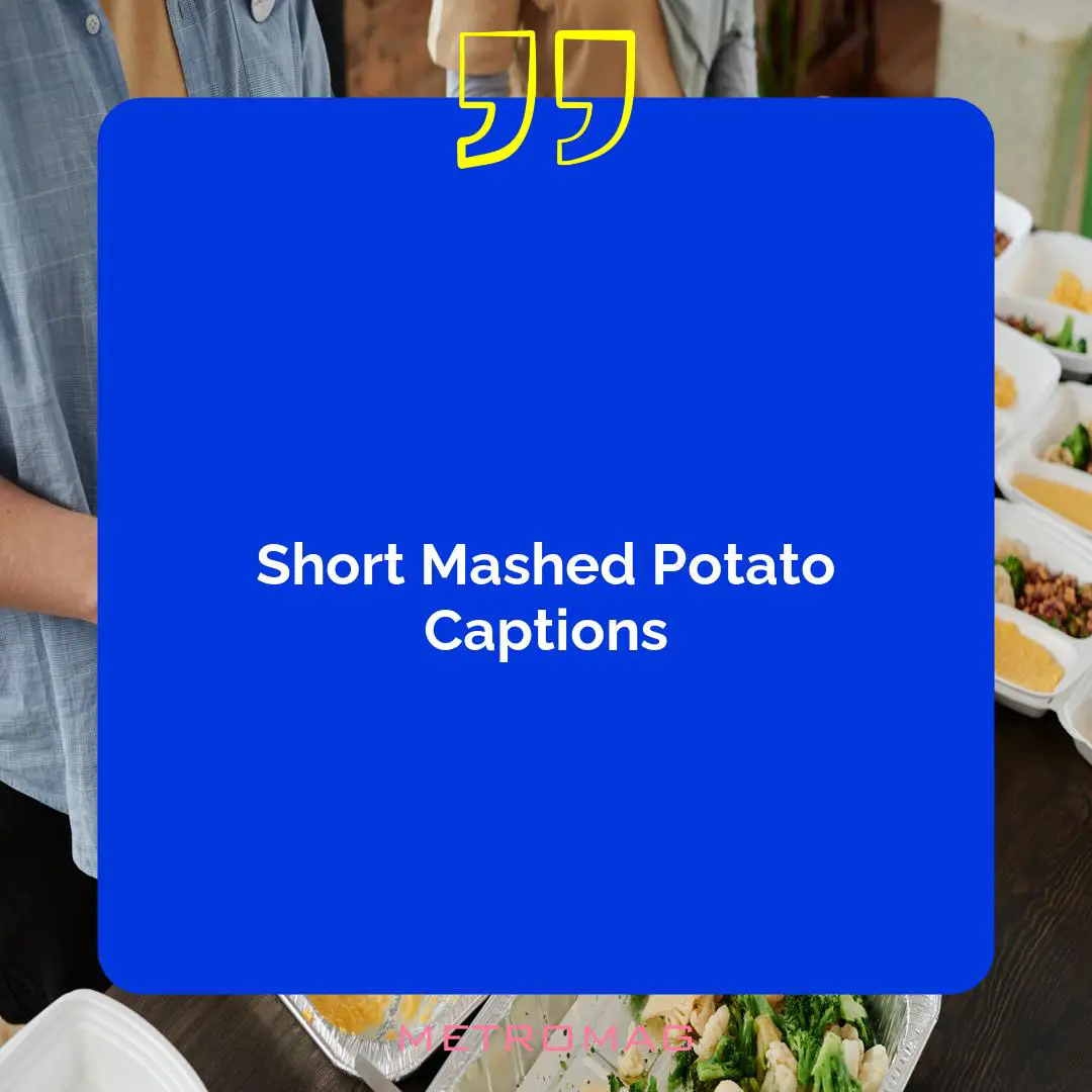 Short Mashed Potato Captions