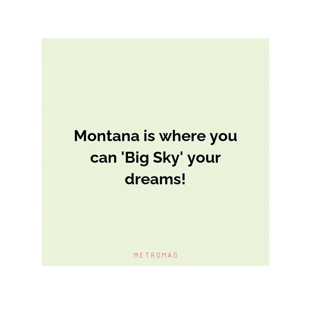 Montana is where you can 'Big Sky' your dreams!