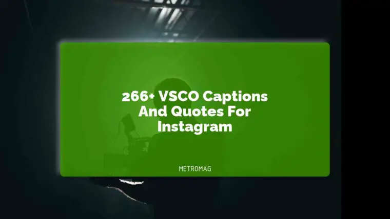 266+ VSCO Captions And Quotes For Instagram