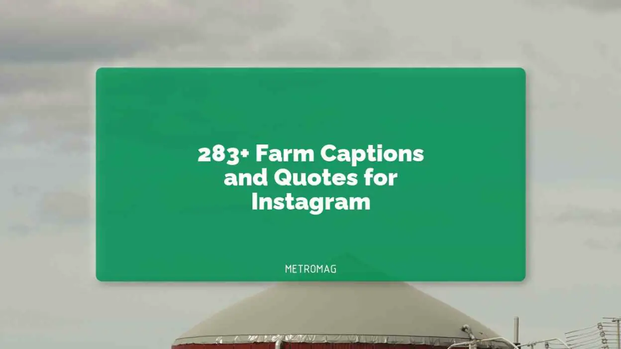 283+ Farm Captions and Quotes for Instagram